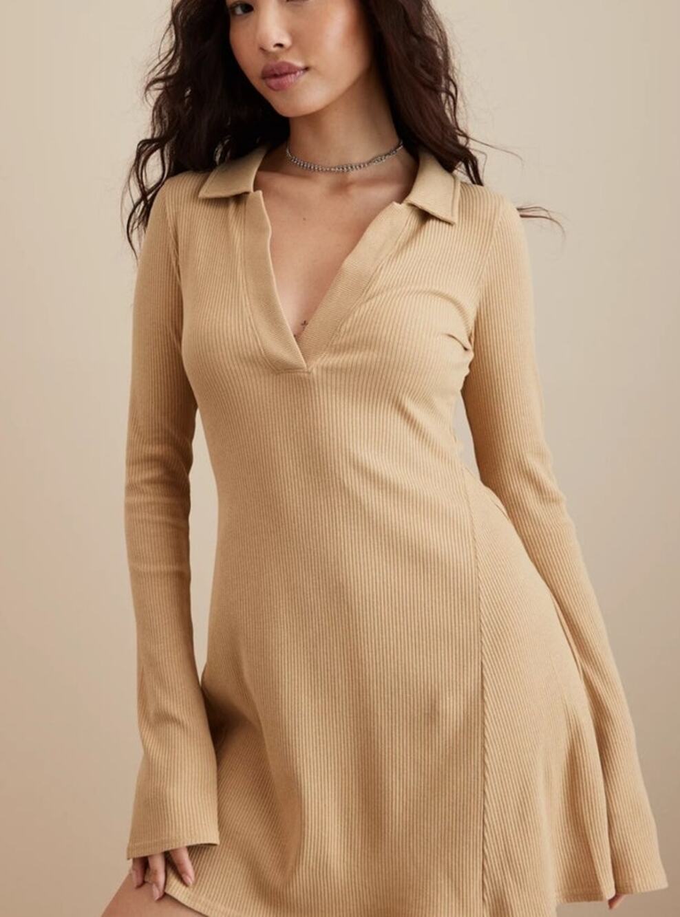 American Eagle collared knit mini dress medium